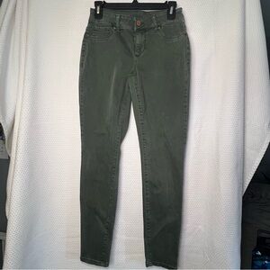 Maurices Olive Green Denim Skinny Jeans Size S-R (4-6) Stretch 5-Pocket Autumn‎